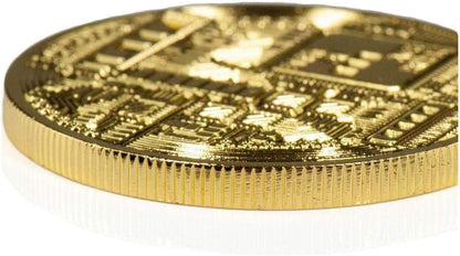 3 Pcs Physical Bitcoin Coin Gold Plated, 40Mm 3Mm Large Commemorative Crypto Collectible with Acrylic Display Case, Limited Edition BTC Token for Gift Home Desk Decor