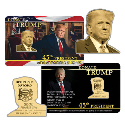 President Donald Trump .999 Gold Coin - 1/500 Ounce (Chad) Make America Great