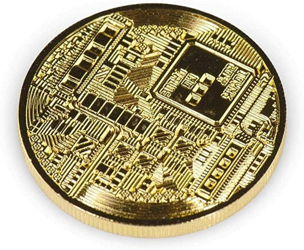 3 Pcs Physical Bitcoin Coin Gold Plated, 40Mm 3Mm Large Commemorative Crypto Collectible with Acrylic Display Case, Limited Edition BTC Token for Gift Home Desk Decor