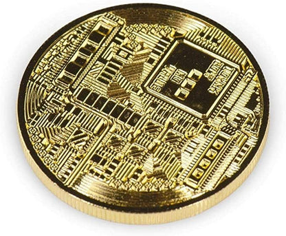 3 Pcs Physical Bitcoin Coin Gold Plated, 40Mm 3Mm Large Commemorative Crypto Collectible with Acrylic Display Case, Limited Edition BTC Token for Gift Home Desk Decor